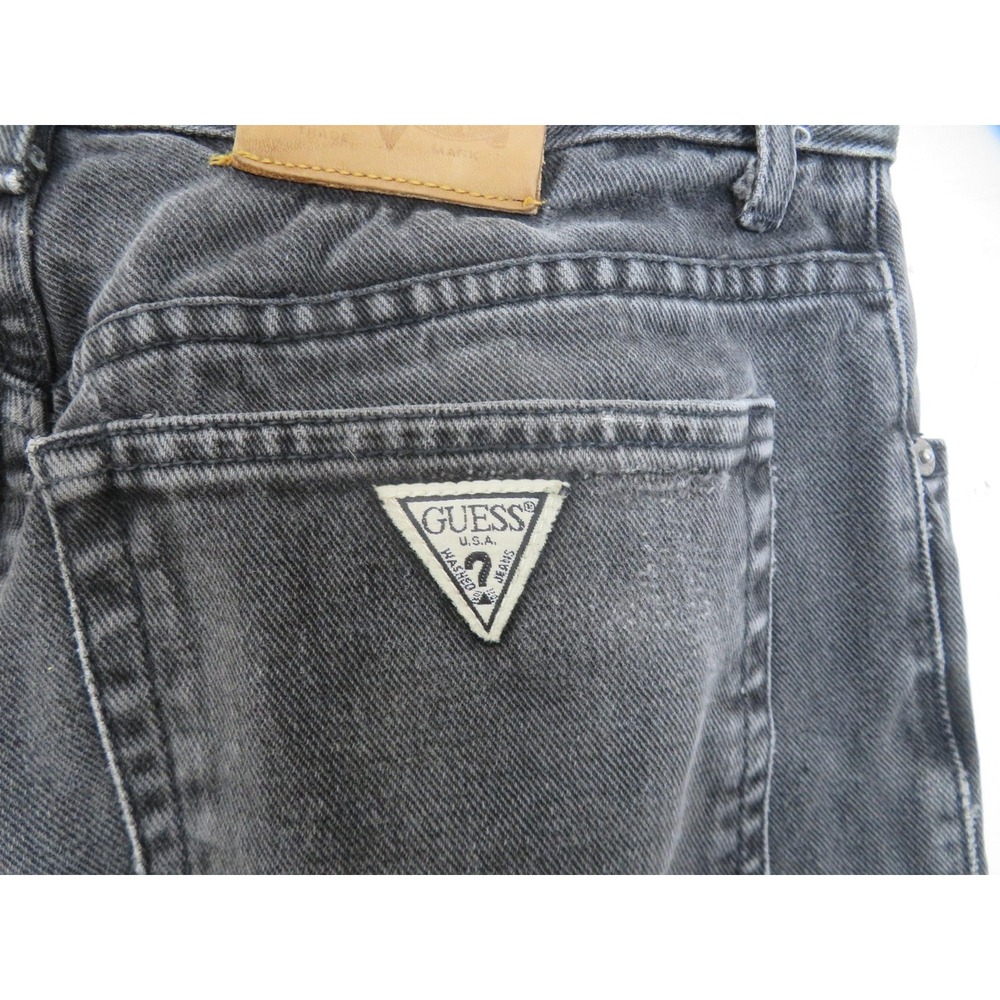 Vintage Guess Jeans Mens 30x32 Black Denim High Rise Tapered USA Made 80s - Picture 5 of 11